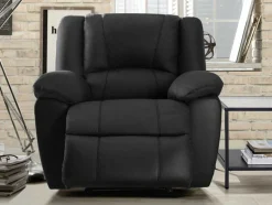 Vente-unique Relaxfauteuil-Relaxfauteuil Van Leer Aroma - Zwart