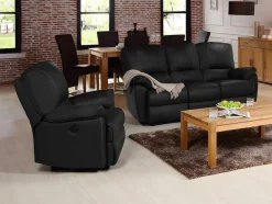 Vente-unique Relaxfauteuil-Relaxfauteuil Van Leer Marcis - Zwart - Elektrisch