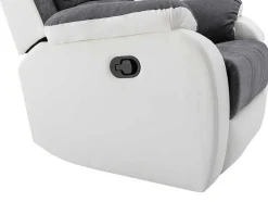 Vente-unique Relaxfauteuil-Relaxfauteuil Van Microvezel En Grijs En Wit Kunstleer Brody