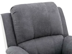 Vente-unique Relaxfauteuil-Relaxfauteuil Van Microvezel En Grijs En Wit Kunstleer Brody