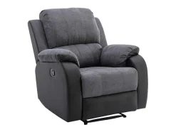 Vente-unique Relaxfauteuil-Relaxfauteuil Van Microvezel En Grijs En Zwart Kunstleer Brody