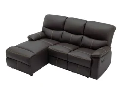 Vente-unique Relaxbanken Met Manuele Relaxfunctie-Relaxhoekbank Met Hoek Links Van Bruin Kunstleer Canby