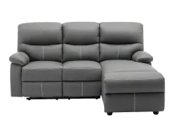 Vente-unique Relaxbanken Met Manuele Relaxfunctie-Relaxhoekbank Met Hoek Rechts Van Grijs Kunstleer Canby