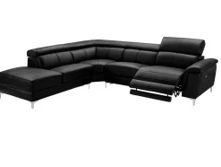 Vente-unique Elektrische Relaxbanken-Relaxhoekbank Van Leer Sitia - Elektrisch - Zwart - Hoek Links