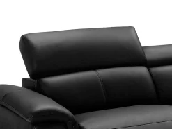 Vente-unique Hoekbank-Relaxhoekbank Van Leer Sitia - Elektrisch - Zwart - Hoek Rechts