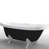 ELITESHOPPING Vrijstaand Bad Op Pootjes-Retro Vrijstaand Bad 170 X 80 Cm Zwart Met Zilveren Pootjes Marigold Noir