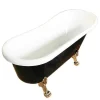 ELITESHOPPING Vrijstaand Bad Op Pootjes-Retro Vrijstaand Bad 170 X 80 Cm Zwartgouden Pootjes + Mengkraan Marigold Noir