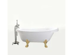 ELITESHOPPING Vrijstaand Bad Op Pootjes-Retro Vrijstaand Bad 170 X 80 Cm Met Gouden Pootjes Marigold