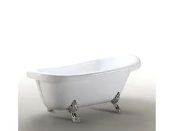 ELITESHOPPING Vrijstaand Bad Op Pootjes-Retro Vrijstaand Bad 170 X 80 Cm Met Zilveren Poten + Mengkraan Marigold