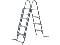 Vente-unique Zwembad-Rond Grijs Buizenzwembad Met Filterpomp Met Patroon - D427 X H107 Cm - Nisoka