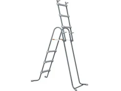 Vente-unique Zwembad-Rond Grijs Buizenzwembad Met Filterpomp Met Patroon - D427 X H107 Cm - Nisoka