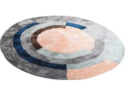 OZAIA Woonkamertapijt-Rond Tapijt Van Getuft Viscose Met Geometrisch Patroon Janjivy - 4000 G/M - D120 Cm