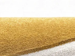 OZAIA Tapijt Rond-Rond Tapijt Zon Met Relief - D200 Cm - Mosterdgeel En Wit - Luminio