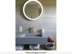 OZAIA Accessoires & Spiegels-Ronde Badkamerspiegel Met Led-Verlichting Daniela - L60 X H 60 Cm