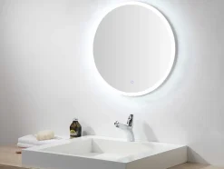 OZAIA Accessoires & Spiegels-Ronde Badkamerspiegel Met Led-Verlichting Daniela - L60 X H 60 Cm