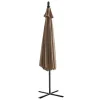 MYLIA Parasol-Ronde Hangparasol - Taupe - Staal - Ledverlichting - Diameter: 2,93 M - Pocota