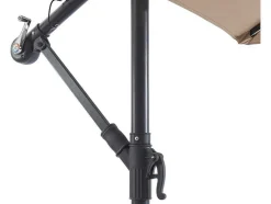 MYLIA Parasol-Ronde Hangparasol - Taupe - Staal - Ledverlichting - Diameter: 2,93 M - Pocota