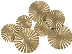 OZAIA Decoratieve Wandplaat-Ronde Metalen Wanddecoratie - B118 X H71 Cm - Goudkleurig - June