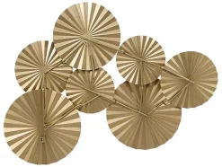 OZAIA Decoratieve Wandplaat-Ronde Metalen Wanddecoratie - B118 X H71 Cm - Goudkleurig - June