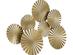 OZAIA Decoratieve Wandplaat-Ronde Metalen Wanddecoratie - B118 X H71 Cm - Goudkleurig - June