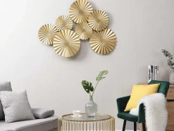 OZAIA Decoratieve Wandplaat-Ronde Metalen Wanddecoratie - B118 X H71 Cm - Goudkleurig - June