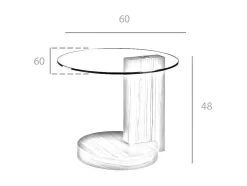 Angel Cerda Bijzettafel-Ronde Notenhouten Hoektafel 2036