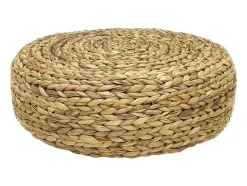 Vente-unique Poef-Ronde Poef In Licht, Natuurlijk Rotan Meviso