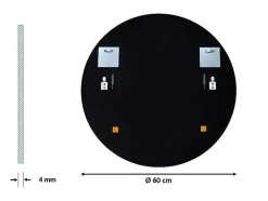 Vente-unique Spiegel-Ronde Sierlijke Wandspiegel Voor Woonkamer O60