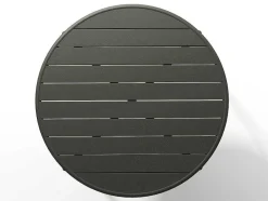 MYLIA Tuinset-Ronde Tuintafel D110 Van Metaal - Donkergrijs - Mirmande