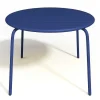 MYLIA Tuinset-Ronde Tuintafel Mirmande - Metaal - D. 110 Cm - Donkerblauw