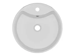 Shower & Design Wastafel-Ronde Wastafel Om Neer Te Zetten Van Wit Keramiek - 40 Cm - Darini