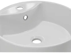 Shower & Design Wastafel-Ronde Wastafel Om Neer Te Zetten Van Wit Keramiek - 40 Cm - Darini