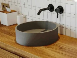 Shower & Design Wastafel-Ronde Wastafel Om Te Plaatsen Van Beton - 39 Cm - Dukat