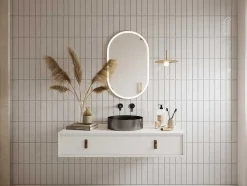 Shower & Design Wastafel-Ronde Wastafel Om Te Plaatsen - Geborsteld Metaal - 38 Cm - Dechatel