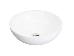 Shower & Design Wastafel-Ronde Wastafel Van Solid Surface - 40 Cm - Wit - Imja