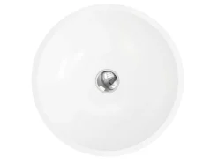 Shower & Design Wastafel-Ronde Wastafel Van Solid Surface - 40 Cm - Wit - Imja