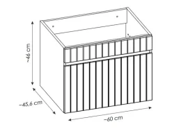 Vente-unique Badkamermeubel Met Enkele Wastafel-Roze Gestreept Hangmeubel Voor Badkamer Met Wastafel Om Erop Te Plaatsen - 60 Cm - Satara