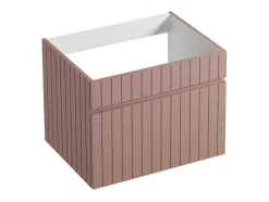 Vente-unique Wastafelmeubel-Roze Hangmeubel Onder Wastafel Met Strepen - 60 Cm - Satara