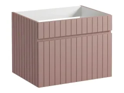 Vente-unique Wastafelmeubel-Roze Hangmeubel Onder Wastafel Met Strepen - 60 Cm - Satara