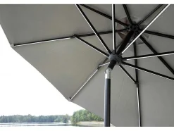 Vente-unique Parasol-Sabal Parasol Met Kantelfunctie En Led-Verlichting Grijs.