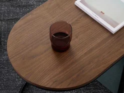 Vente-unique Salontafel-Salontafel + 2 Poefs Van Stof - Naturel En Blauw - Adar