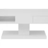 Vente-unique Salontafel-Salontafel Met Draaibaar Tafelblad, 2 Lades En 2 Nissen - Mdf - Wit Gelakt - Ilya