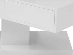 Vente-unique Salontafel-Salontafel Met Draaibaar Tafelblad, 2 Lades En 2 Nissen - Mdf - Wit Gelakt - Ilya
