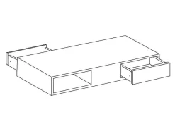 Vente-unique Salontafel-Salontafel Met Draaibaar Tafelblad, 2 Lades En 2 Nissen - Mdf - Wit Gelakt - Ilya