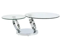 Maison Céphy Salontafel-Salontafel Met Draaiblad Joline - Gehard Glas En Metaal
