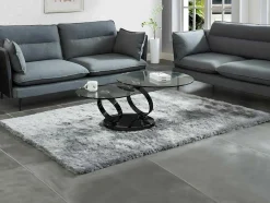 Maison Céphy Salontafel-Salontafel Met Draaiblad Joline - Gehard Transparant Glas & Zwart Gechromeerde Poten