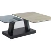 Maison Céphy Salontafel-Salontafel Met Draaibladen - Keramiek, Gerookt Gehard Glas En Metaal - Zwart En Naturel - Oyrus Van Maison Cephy