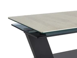 Maison Céphy Salontafel-Salontafel Met Draaibladen - Keramiek, Gerookt Gehard Glas En Metaal - Zwart En Naturel - Oyrus Van Maison Cephy