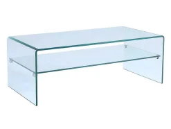 Vente-unique Salontafel-Salontafel Trenia - Dubbele Plaat - Gehard Glas