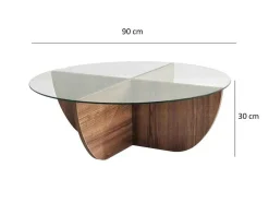 Vente-unique Salontafel-Salontafel Van Gehard Glas - Naturel En Transparant - Aysun
